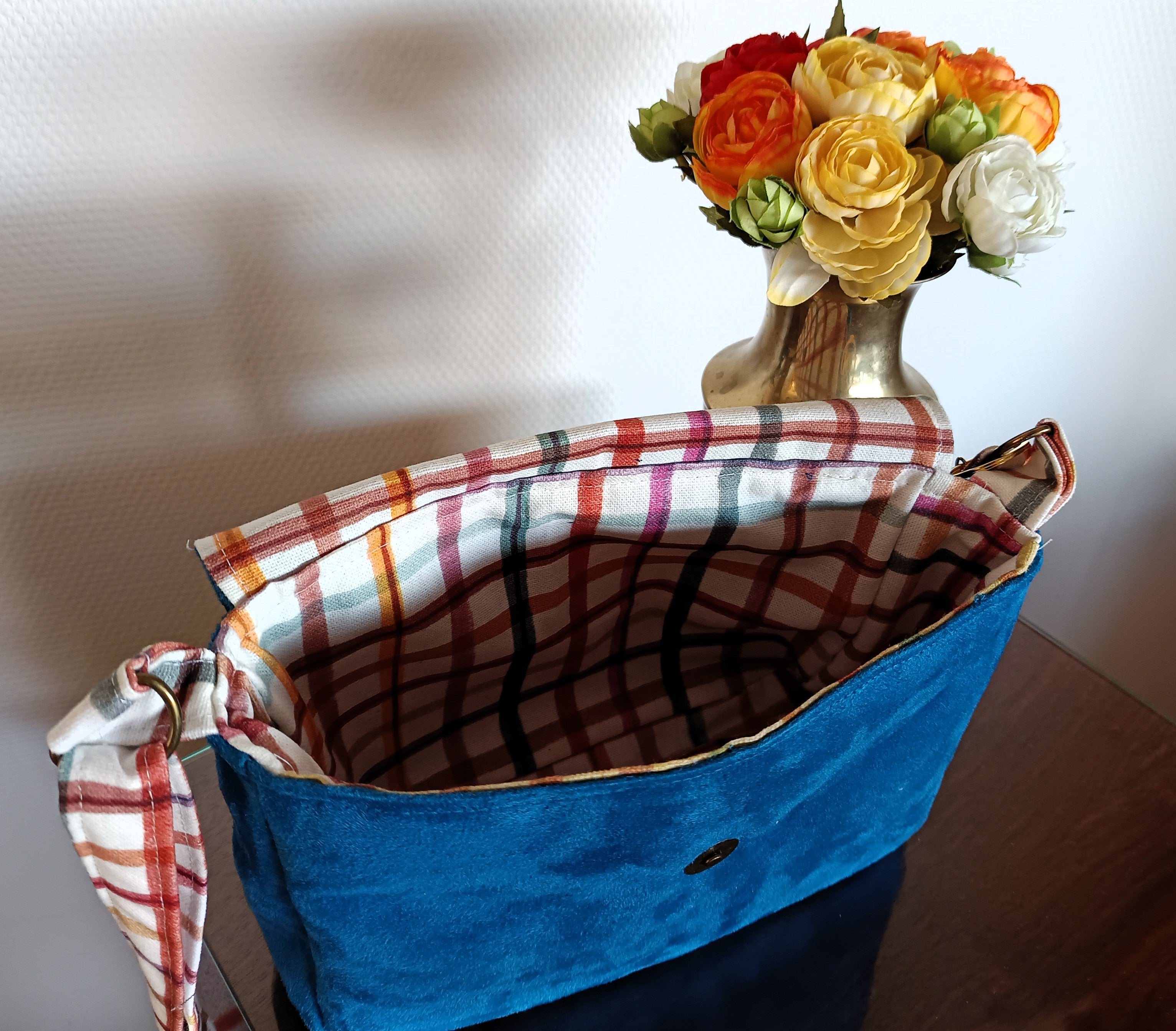 sac en suedine bleue
